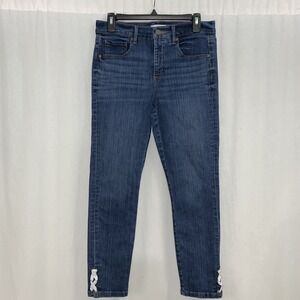 LOFT Women's Skinny Crop Blue Jeans Size 29/8 Denim Stretch Slim